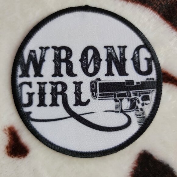 Wrong Girl Western Sublimation DYI Fabric Hat Patch Glue Iron On Sew Hat Patch - Picture 3 of 4